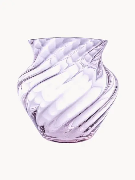 Handgefertigte Vase Dahlia, H 22 cm, Glas, Lila, Ø 23 x H 22 cm