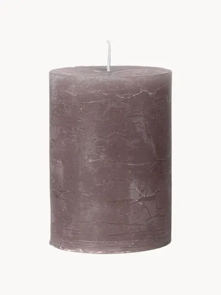 Ručne vyrobená veľká sviečka Rustic, Parafín, Tmavofialová, Ø 7 x V 10 cm