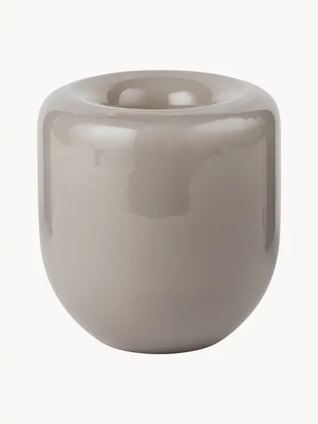 Mundgeblasene Glas-Vase Opal, H 16 cm, Glas, mundgeblasen, Greige, Ø 14 x H 16 cm