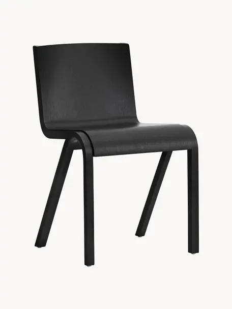 Jedálenská stolička z dubového dreva Ready, Dubové drevo, čierna lakovaná, Š 47 x H 50 cm