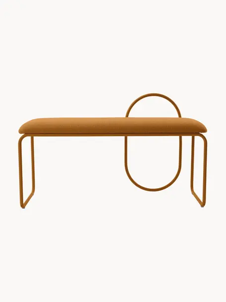 Banc rembourré Angui, Tissu brun clair, larg. 110 x prof. 39 cm