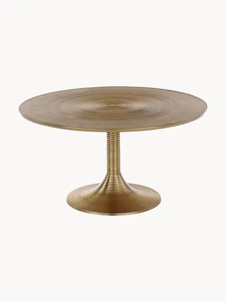 Tavolino da salotto rotondo Hypnotising, Alluminio verniciato, Ottonato, Ø 77 cm