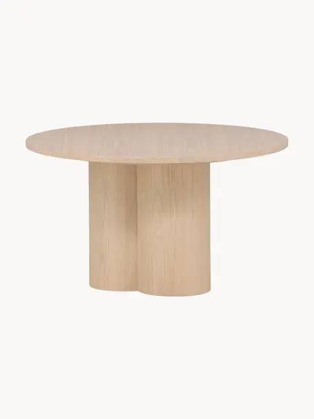 Okrúhly drevený konferenčný stolík Olivia, Drevovláknitá doska strednej hustoty (MDF), Drevo, svetlý lak, Ø 80 cm