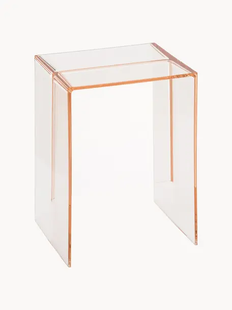 Design Beistelltisch Max-Beam, Durchfärbtes, transparentes Polypropylen, Peach, B 33 x H 47 cm