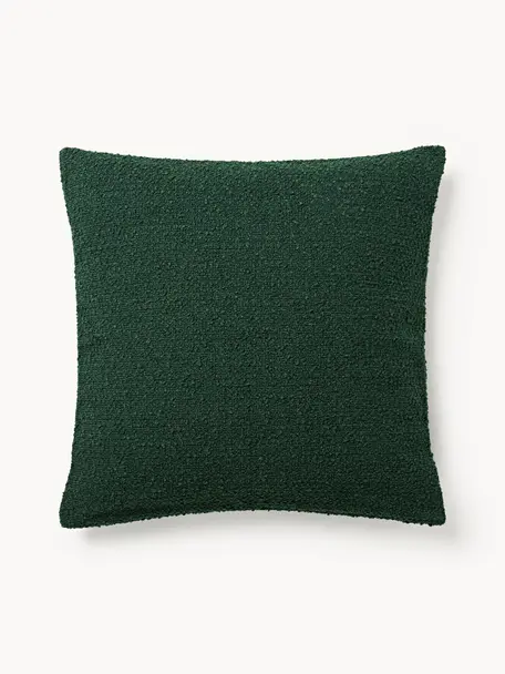 Housse de coussin en bouclette Bellamie, Tissu bouclette (95 % polyester, 5 % polyacrylique)

La bouclette est une matière qui se caractérise par sa texture aux courbes irrégulières. La surface caractéristique est créée par des boucles tissées de fils différents qui confèrent au tissu une structure unique. La structure bouclée a un effet à la fois isolant et moelleux, ce qui rend le tissu particulièrement douillet, Bouclette vert foncé, larg. 45 x long. 45 cm, 2 pièces