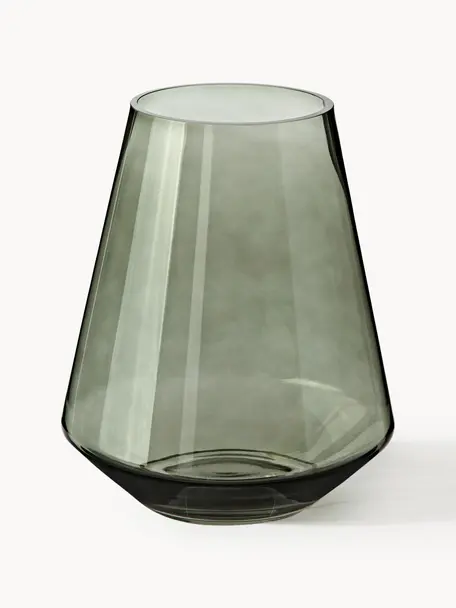 Jarrón de vidrio soplado Joyce, 21 cm, Vidrio, Verde, Ø 17 x Al 21 cm