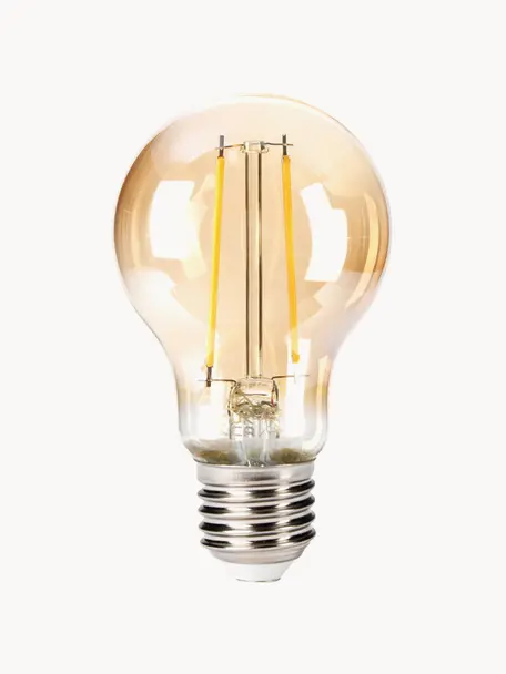 E27 Leuchtmittel, warmweiß, 1 Stück, Leuchtmittelschirm: Glas, Leuchtmittelfassung: Aluminium, beschichtet, Transparent, Goldfarben, Ø 6 x H 10 cm