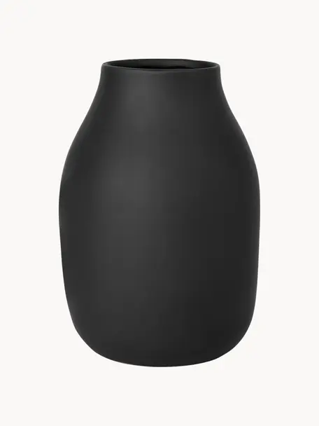 Handgefertigte Vase Colora, H 20 cm, Keramik, Schwarz, Ø 14 x H 20 cm