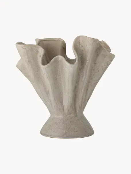 Vase avec finition matte Plier, Grès cérame, Grège, mat, Ø 29 x haut. 29 cm