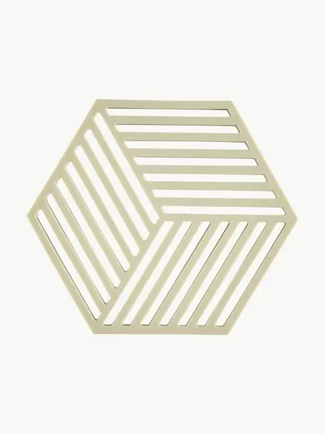 Sottobicchiere in silicone Hexagon, Silicone, Beige chiaro, Larg. 14 x Lung. 16 cm
