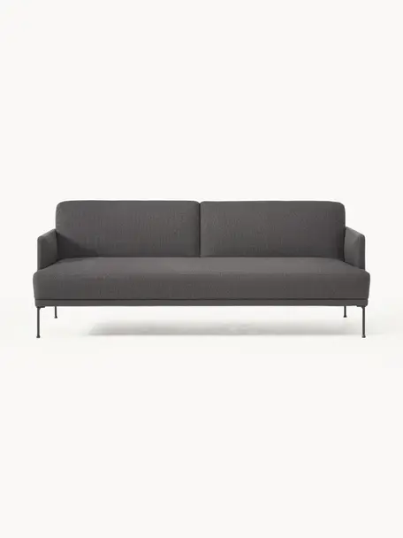 Schlafsofa Fluente (3-Sitzer), Bezug: 80 % Polyester, 20 % Rami, Gestell: Massives Kiefernholz, Webstoff Anthrazit, B 220 x T 88 cm