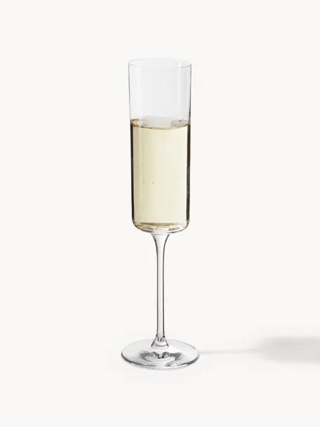 Flute da champagne in cristallo Xavia 4 pz, Cristallo, Trasparente, Ø 6 x Alt. 23 cm, 170 ml