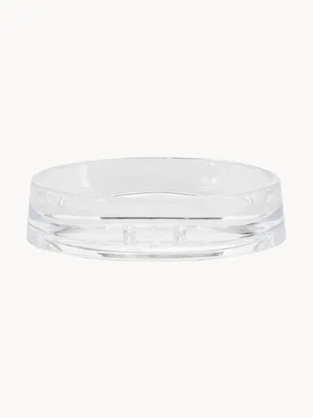 Porte-savon Dakarai, Plastique, Transparent, larg. 13 x haut. 9 cm