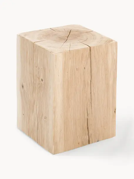 Hocker Block aus Eichenholz, Eichenholz, Eichenholz, B 29 x H 40 cm