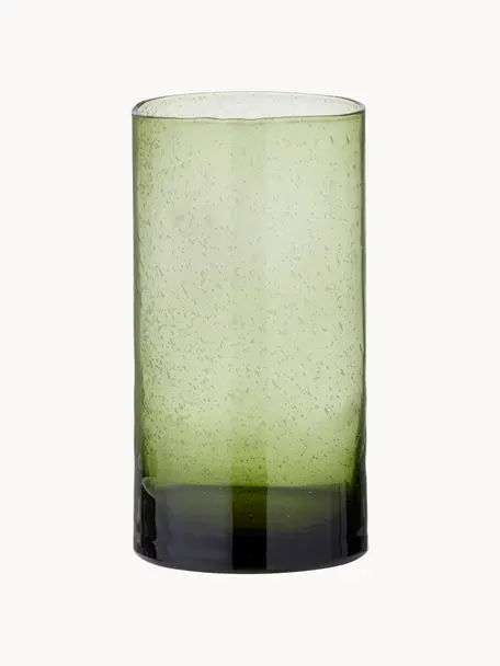 Glas-Vase Salon, H 21 cm, Glas, Grüntöne, semi-transparent, Ø 11 x H 21 cm
