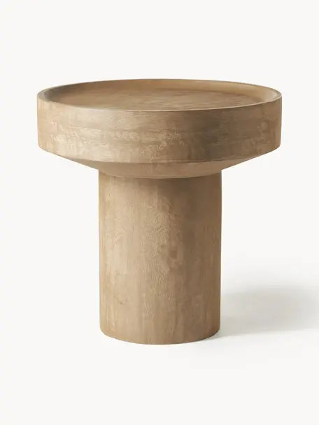 Kulatý odkládací stolek z mangového dřeva Benno, Masivní mangové dřevo, lakovaná dřevovláknitá deska střední hustoty (MDF)

Tento produkt je vyroben z udržitelných zdrojů dřeva s certifikací FSC®., Mangové dřevo, světle lakované, Ø 50 cm, V 50 cm