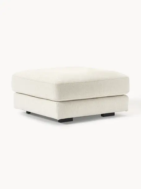 Pouf Tribeca, Tissu blanc crème, larg. 80 x prof. 80 cm