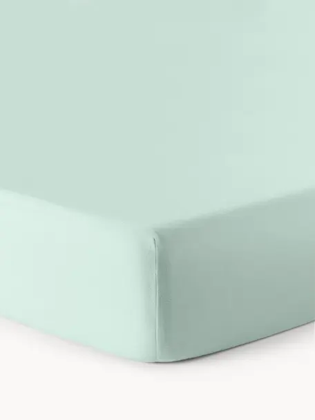 Flanelová elastická plachta na topper matrac Biba, Šalviovozelená, Š 200 x D 200 cm, V 15 cm