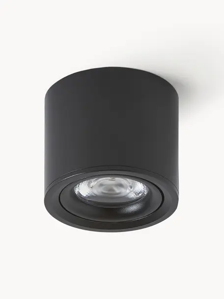 Faretto da soffitto a LED Alivia, Metallo verniciato a polvere, Nero, Ø 9 x Alt. 7 cm