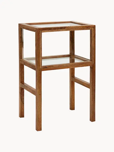 Odkládací stolek z mangového dřeva Montre, Mangové dřevo, transparentní, Š 38 cm, V 60 cm