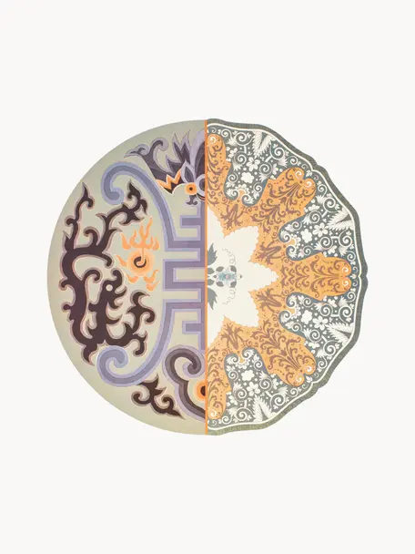 Placemat Hybrid met abstract design, Kunststof, Lila, oranje, mintgroen, Ø 37 cm