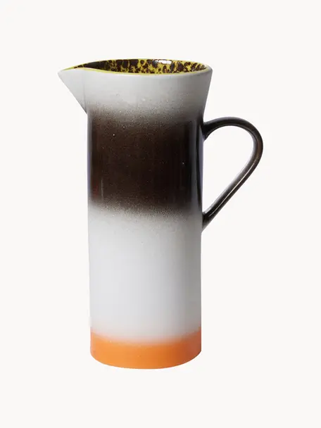 Carafe à eau artisanale 70's, 1.2 L, Grès cérame, Multicolore, 1,2 l