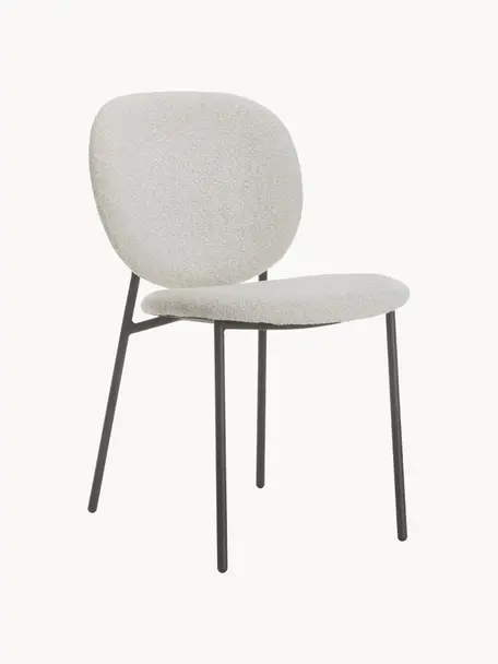 Buklé stoličky Ulrica, 2 ks, Buklé lomená biela, čierna, Š 47 x H 61 cm