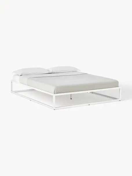 Kovová postel Neptun, Kov s práškovým nástřikem, Bílá, Š 140 cm, D 200 cm