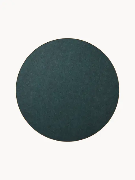 Tablón de anuncios redondo Retell, Superficie: fieltro, Verde oscuro, dorado, Ø 80 cm