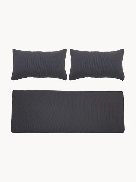 Housses de coussin Mundo, 3 élém., 100 % polyester, Anthracite, Lot de différentes tailles