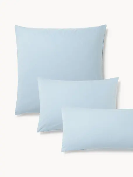 Povlak na polštář z bavlněného perkálu Elsie, Světle modrá, Š 40 cm, D 80 cm