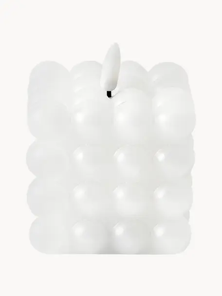 Candela a LED a batteria con funzione tremolante Mamo, Cera, plastica, Bianco, Larg. 10 x Alt. 13 cm