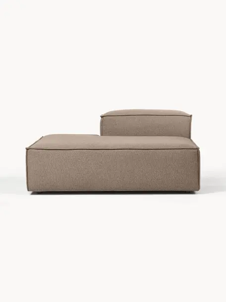 Ottomane-Modul Lennon, Bezug: 100 % Polyester Der strap, Gestell: Massives Kiefernholz FSC-, Füße: Kunststoff, Webstoff Taupe, B 150 x T 123 cm, Rückenlehne rechts