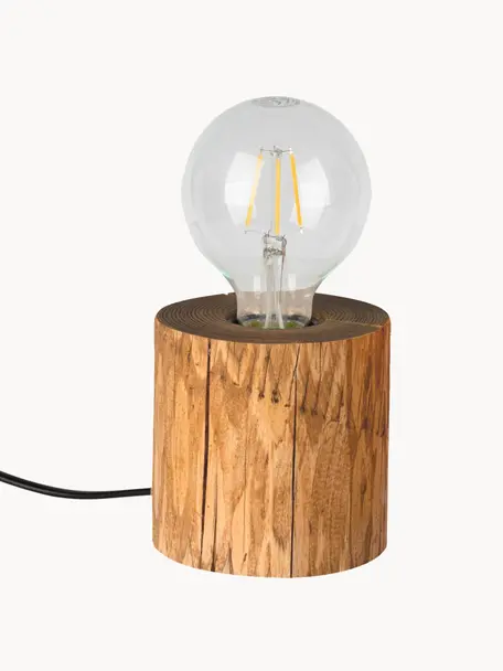 Kleine tafellamp Trabo van grenenhout, Lampvoet: grenenhout, gebeitst, Grenenhout, Ø 12 x H 10 cm