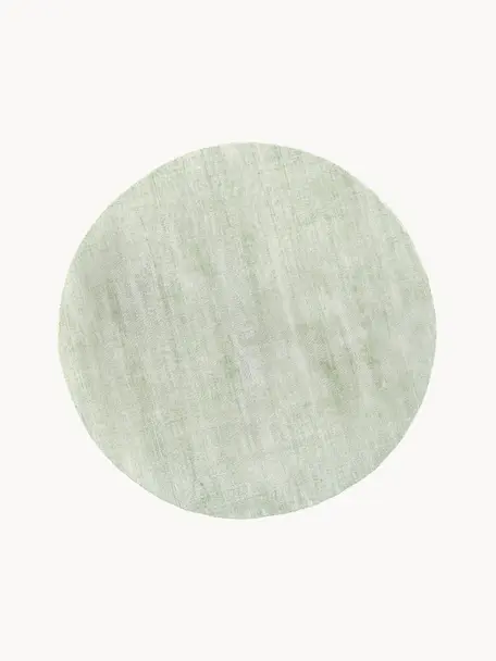 Tappeto rotondo in viscosa taftato a mano Jane, Retro: 100% cotone Il materiale , Verde salvia, Ø 150 cm (taglia M)