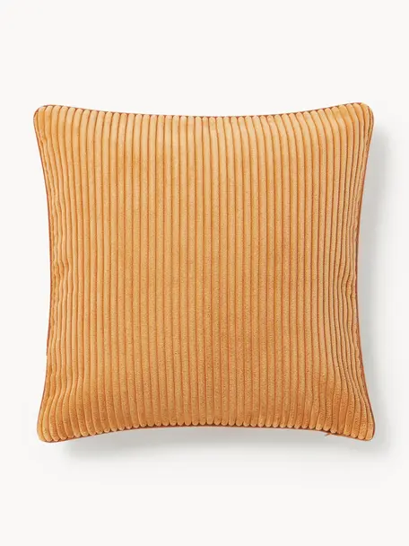 Housse de coussin 50x50 en velours côtelé Kylen, Velours côtelé (90 % polyester, 10 % nylon)
 
Le matériau est certifié STANDARD 100 OEKO-TEX®, 21.HCN.84376, Orange, larg. 50 x long. 50 cm