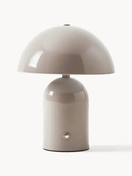 Lampada da tavolo piccola portatile a LED con luce regolabile Walter, Taupe, Ø 19 x Alt. 25 cm