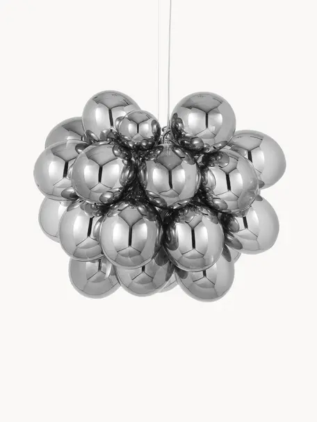 Suspension design grappe à sphères multiples en verre chromé Gross Grande, Couleur chrome, Ø 62 x haut. 50 cm