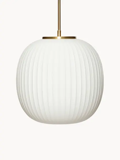 Ręcznie wykonana lampa wisząca Serene, różne rozmiary, Biały, odcienie złotego, Ø 32 x W 30 cm