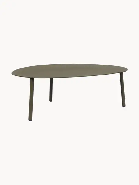 Table basse de jardin ovale Sparky, Aluminium, revêtement par poudre, Vert olive, larg. 100 x prof. 70 cm