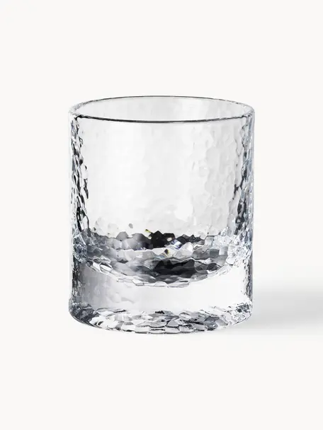 Wassergläser Forma mit strukturierter Oberfläche, 2 Stück, Glas, Transparent, Ø 9 x H 10 cm, 300 ml