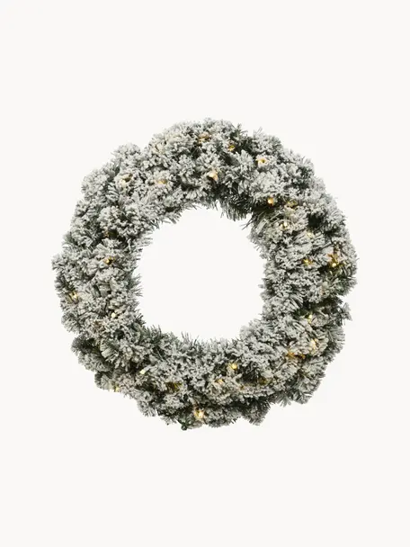 Vianočný veniec Imperial, Plast, Tmavozelená, biela, Ø 50 x H 8 cm