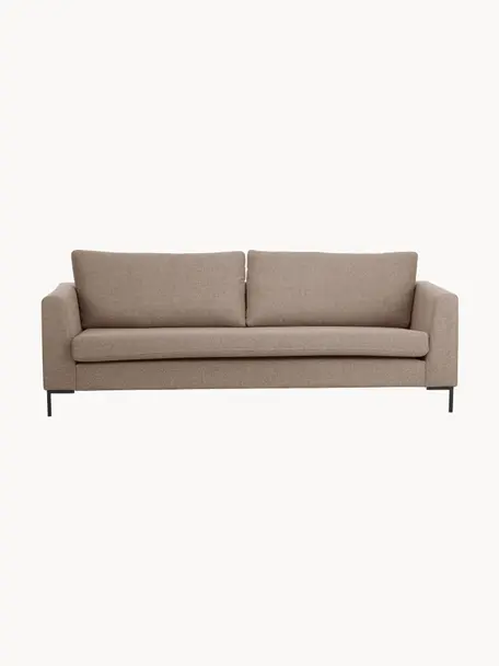 Sofa Luna (3-Sitzer), Bezug: 100 % Polyester, Oeko-Tex, Gestell: Massives Buchenholz, Schi, Webstoff Taupe, B 230 x T 95 cm