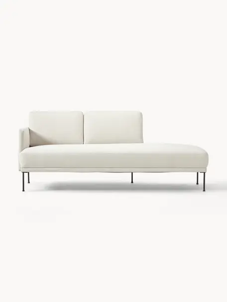 Ottomane Fluente, Bezug: 80 % Polyester, 20 % Rami, Gestell: Massives Kiefernholz, FSC, Webstoff Hellbeige, B 202 x T 85 cm, Rückenlehne links