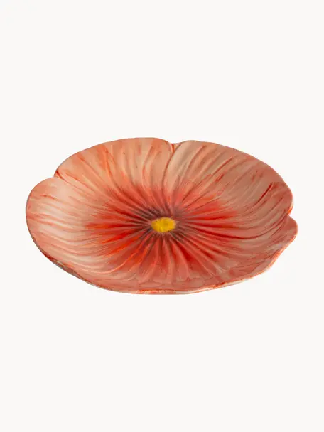 Ręcznie wykonany talerz śniadaniowy Poppy, 2 szt., Kamionka, Odcienie czerwonego, Ø 21 x W 3 cm