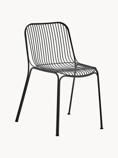 Silla para exterior Hiray, Acero galvanizado pintado, Negro, An 53 x F 55 cm