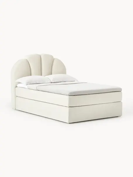 Kontinentální postel Romia, Tlumeně bílá, Š 140 cm, D 200 cm, stupeň tvrdosti H2
