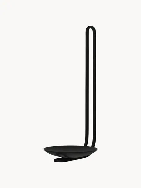 Candelabro de metal Clip, Acero recubierto, Negro, An 12 x Al 20 cm