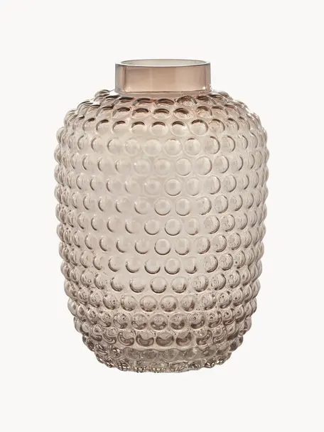 Ručně foukaná skleněná váza Dorinia, Sklo, Hnědá, Ø 18 cm, V 25 cm