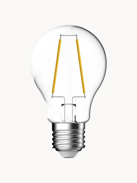 E27 žiarovka, hrejivá biela, 1 ks, Priehľadná, Ø 6 x V 10 cm